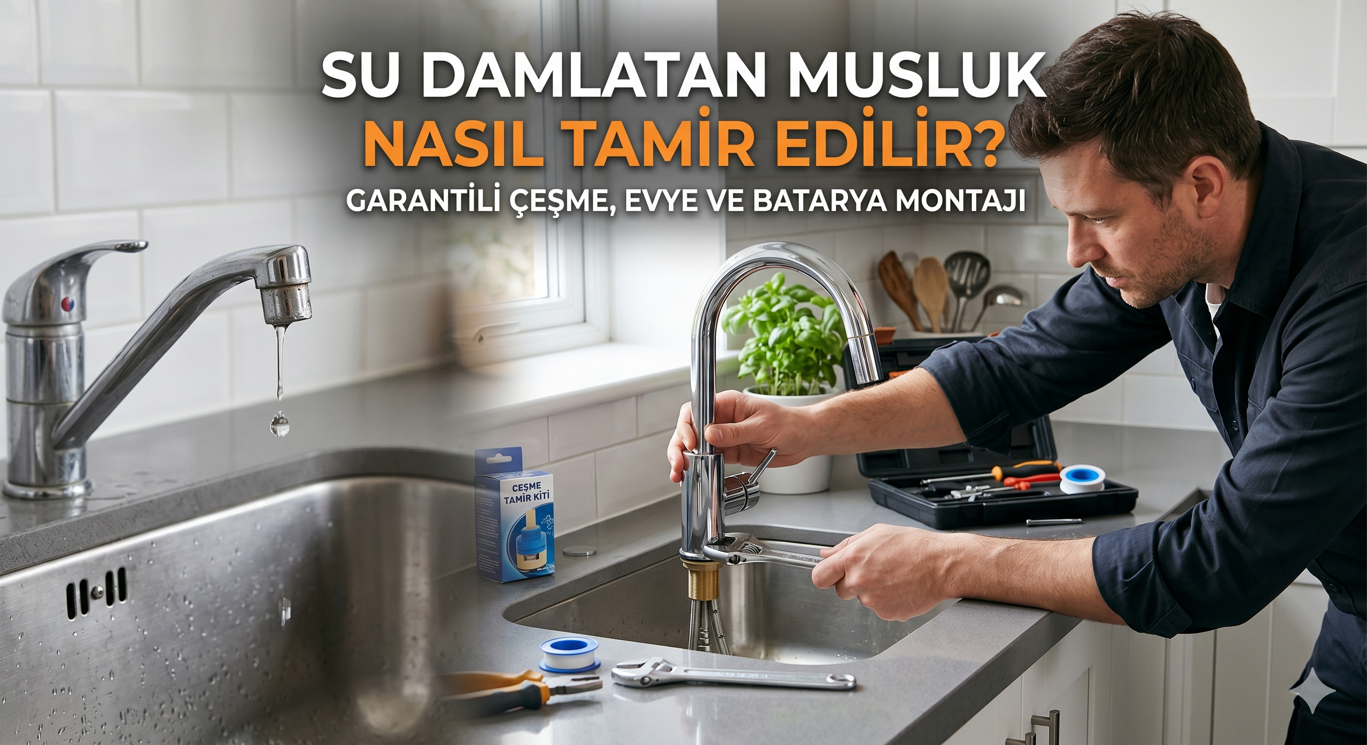 Su Damlatan Musluk Nasıl Tamir Edilir? Garantili Çeşme, Evye ve Batarya Montajı