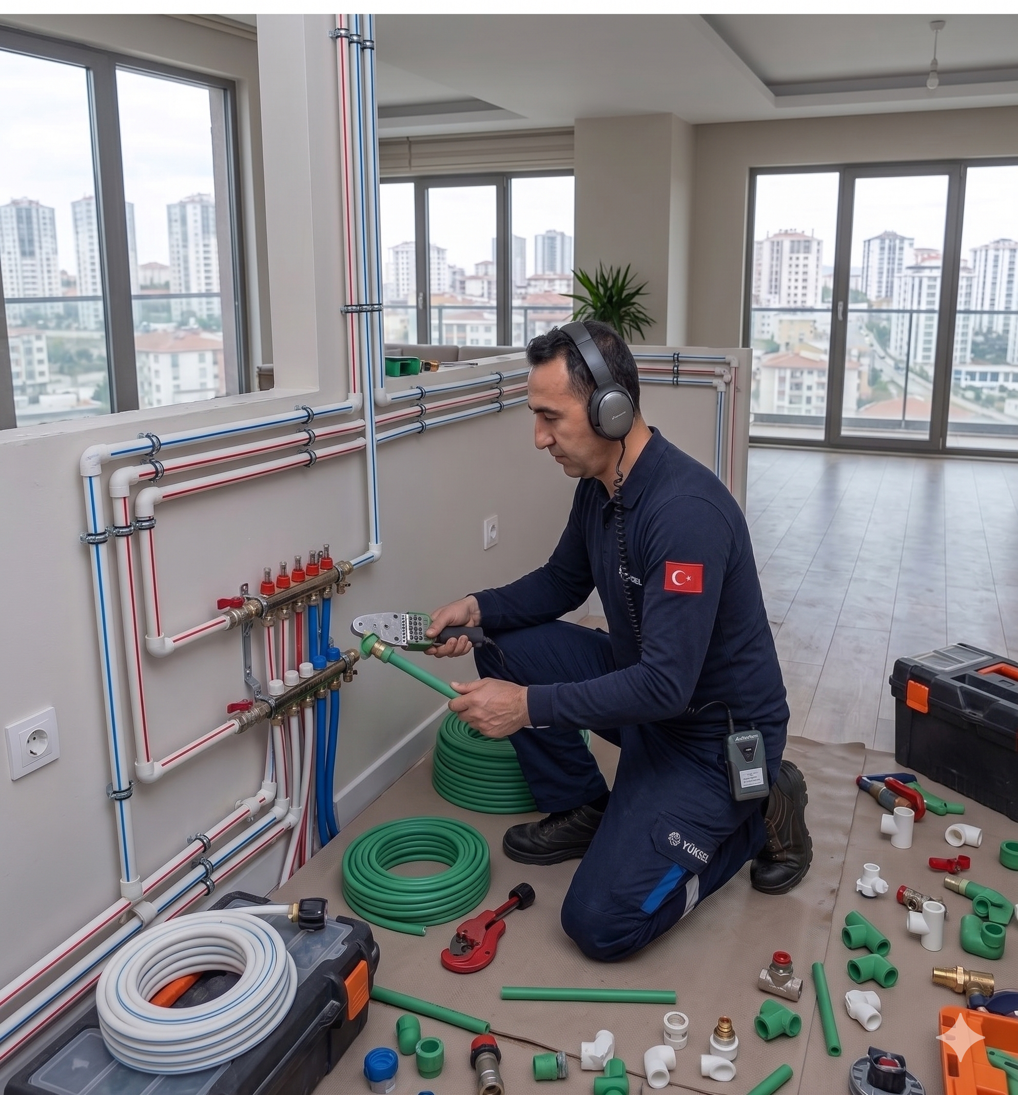  Daire İçi Sıcak ve Soğuk Su Tesisat Montajı
